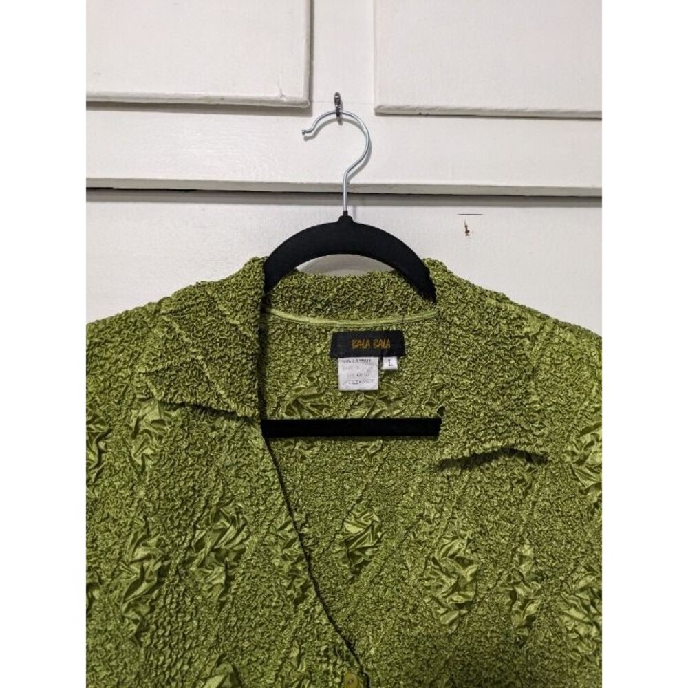 BALABALA Crinkly Stretch Fabric Button Up Blouse Y2K style
